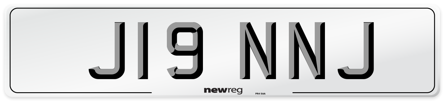 J19 NNJ Number Plate from New Reg